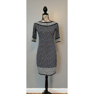 Max Studio sheath dress navy white and green